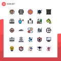 25 Creative Icons Modern Signs and Symbols of shops, retail, romantic, house, school supplies