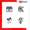 4 Creative Icons Modern Signs and Symbols of summer, headset, bug, secure, smartphone