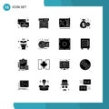 16 Creative Icons Modern Signs and Symbols of things, iot, file, internet, management Royalty Free Stock Photo