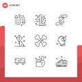 9 Creative Icons Modern Signs and Symbols of toy, kite, care, holiday, shahada