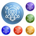 Creative idea bulb icons set vector Royalty Free Stock Photo