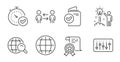Creative idea, Certificate and Globe icons set. Dj controller, Teamwork business and Internet search signs. Vector