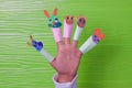 Creative idea of children playing paper paint animals face lovely and cute