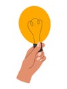 Creative idea concept hand holding light bulb vector illustration Royalty Free Stock Photo