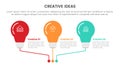 creative idea concept infographic 3 point stage template with lightbulb and line connection for slide presentation Royalty Free Stock Photo