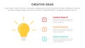 creative idea concept infographic 3 point stage template with outline square stack for slide presentation