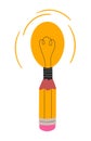 Creative idea concept pencil with light bulb vector illustration Royalty Free Stock Photo