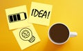 Creative Idea Generation and Brainstorming Session with Coffee Cup - Inspiration and Productivity Concept. Coffee Break and Idea Royalty Free Stock Photo