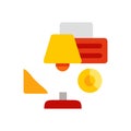 Creative Idea Generation Desk Lamp and Design Elements Icon Royalty Free Stock Photo