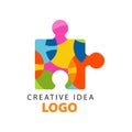 Creative idea geometric logo template with abstract Royalty Free Stock Photo