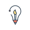 Color illustration icon for creative idea, concept and idea