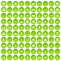 100 creative idea icons set green circle Royalty Free Stock Photo