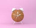 Creative idea layout Basketball alarm clock on pastel pink backg