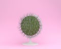 Creative idea layout of cactus globe sphere the orb on pastel pi