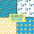 Creative Idea and Leadership Seamless Pattern Set Royalty Free Stock Photo