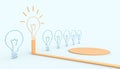 Creative idea light bulb Concept Inspiration business art style and modern design layout Blue paste background Royalty Free Stock Photo