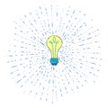Creative idea in light bulb shape as inspiration concept. element. Flat icon