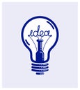 Creative idea light bulb vector linear logo or icon, creativity, science invention or research lightbulb.