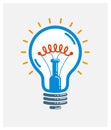 Creative idea light bulb vector linear logo or icon, creativity, science invention or research lightbulb.