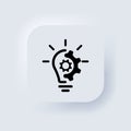 Creative idea line icon. Lump with gear icon. Brain in lightbulb vector illustration. Thin sign of innovation, solution, education Royalty Free Stock Photo