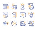 Creative idea, Medical chat and Face declined icons set. Reject refresh, Car travel and Microphone signs. Vector Royalty Free Stock Photo