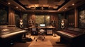 Creative idea of modern audio recording studio, Mixing Board Create Modern Sound, Audio monitors and studio setup