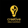 Creative idea nutrition vector logo illustration design, icon to generate creative ideas