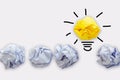 Creative Idea of Power Thinking Concept, Paper Lightbulb Design With Graphic Drawing Stroke Line. Brainstorming Inspiration and Royalty Free Stock Photo