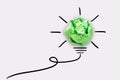 Creative Idea of Power Thinking Concept, Paper Lightbulb Design With Graphic Drawing Stroke Line. Brainstorming Inspiration and