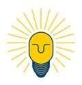 Creative idea. smart boss. man with light bulb in his head. Brig Royalty Free Stock Photo