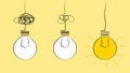 Light bulb with lighting shine icon sign meaning solve the problem Royalty Free Stock Photo