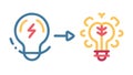Creative Idea to Solution Icon, Problem Solving Process, vector design Generative AI Royalty Free Stock Photo