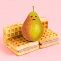 Creative idea: wafers in form of sofa and pear