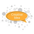 Creative idea word icon in flat style on light background. Vector illustration. Banner , speech bubble Royalty Free Stock Photo