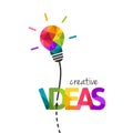 Creative ideas concept with colorful lightbulb