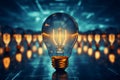 Creative ideas illuminated by innovative tech, like shining light bulbs