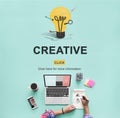 Creative Ideas Imagination inspiration Light Bulb Concept