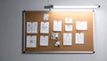 Creative Ideas and Plans on an Office Corkboard Royalty Free Stock Photo