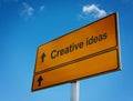 Creative ideas road sign. Royalty Free Stock Photo