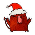 christmas textured cartoon of kawaii devil Royalty Free Stock Photo