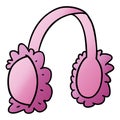 gradient cartoon doodle of pink ear muff warmers