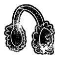 grunge icon drawing of pink ear muff warmers