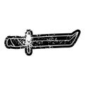 grunge icon drawing of a short dagger