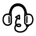 music headphones with devil tail icon