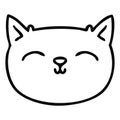 quirky line drawing cartoon cat face