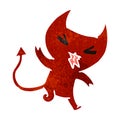 retro cartoon of a kawaii cute demon Royalty Free Stock Photo