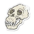 retro distressed sticker of a cartoon ancient skull Royalty Free Stock Photo