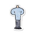 retro distressed sticker of a cartoon body standing still