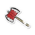 retro distressed sticker of a cartoon double sided axe