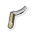 retro distressed sticker of a cartoon folding razor